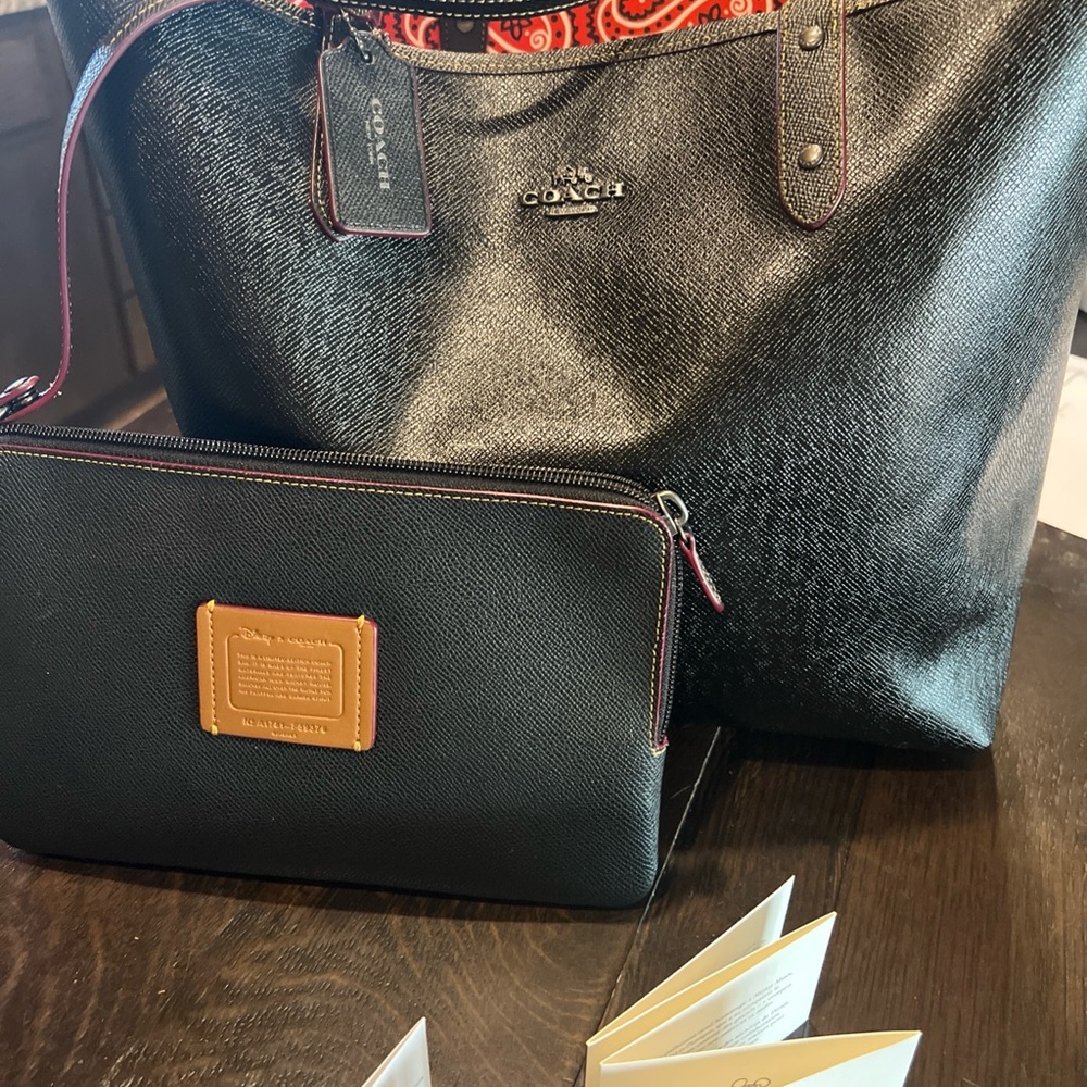 Coach X Mickey Red Bandana Reversible Tote - Picture 11 of 14